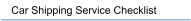 Car Shipping Service Checklist
