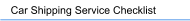 Car Shipping Service Checklist
